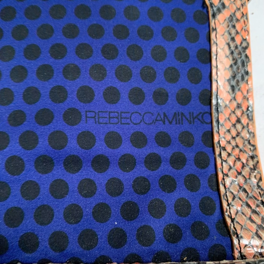 Rebecca Minkoff Orange Pink Python Snakeskin Embo… - image 6
